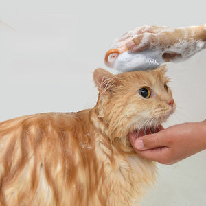 Transform Bath Time with the Silicone Pet Bath Brush