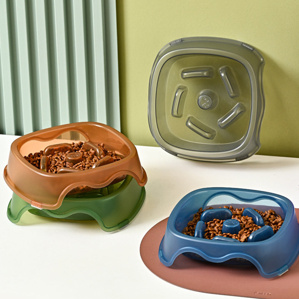 Anti Choking Pet Slow Feeding Water And Food Bowl Plate