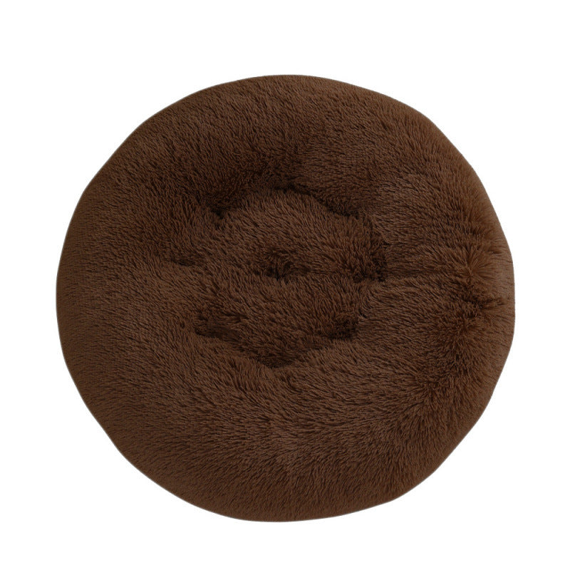Round Plush Warm Pet Sleeping Bed Soft Cushion Mat