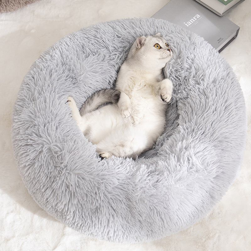 Round Cotton Winter Warm Pet Sleeping Bed Kennel