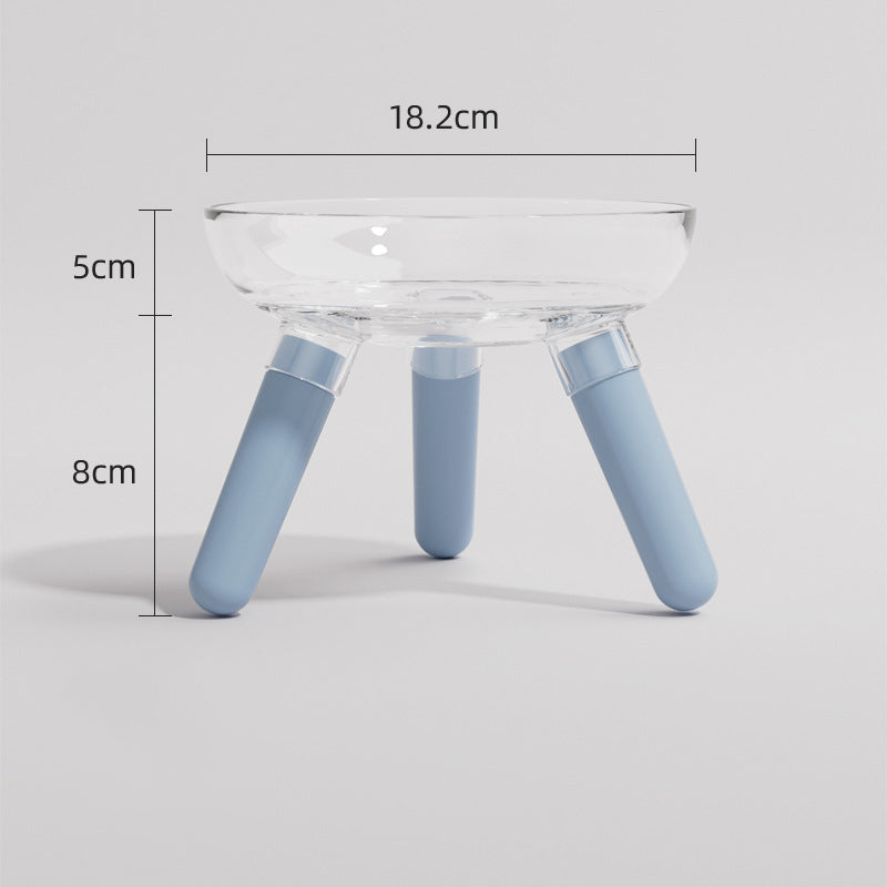 Transparent Glass Pet Feeding And Water Bowl Anti Knock Holder