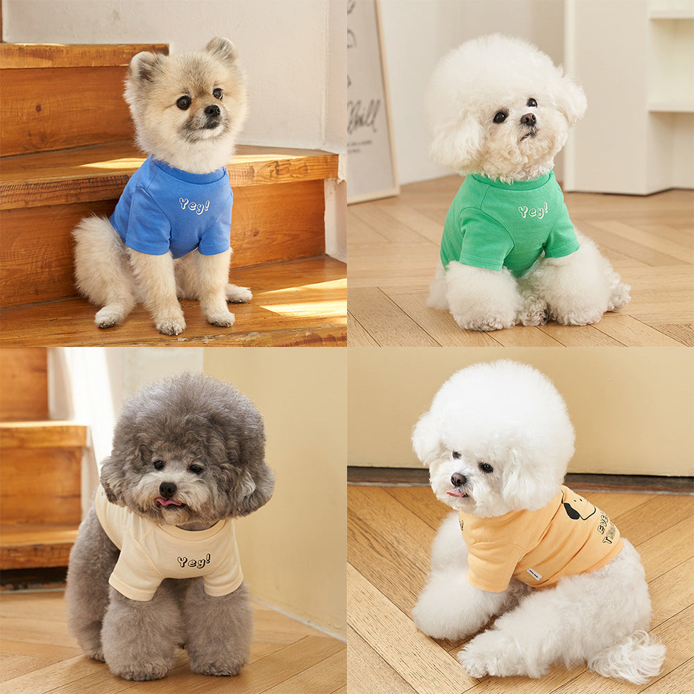 Pet Refreshing Color Print Cotton Summer T Shirt