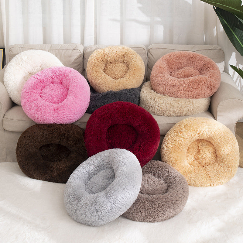 Round Cotton Winter Warm Pet Sleeping Bed Kennel