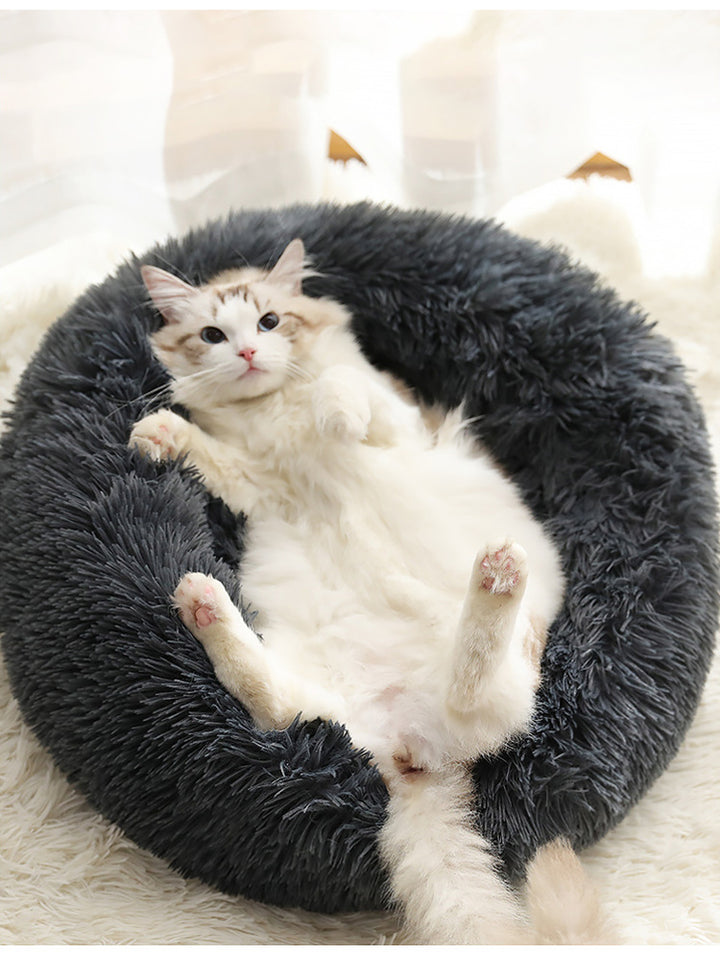 Soft Thick Plush Round Pet Bed Cushion Nest