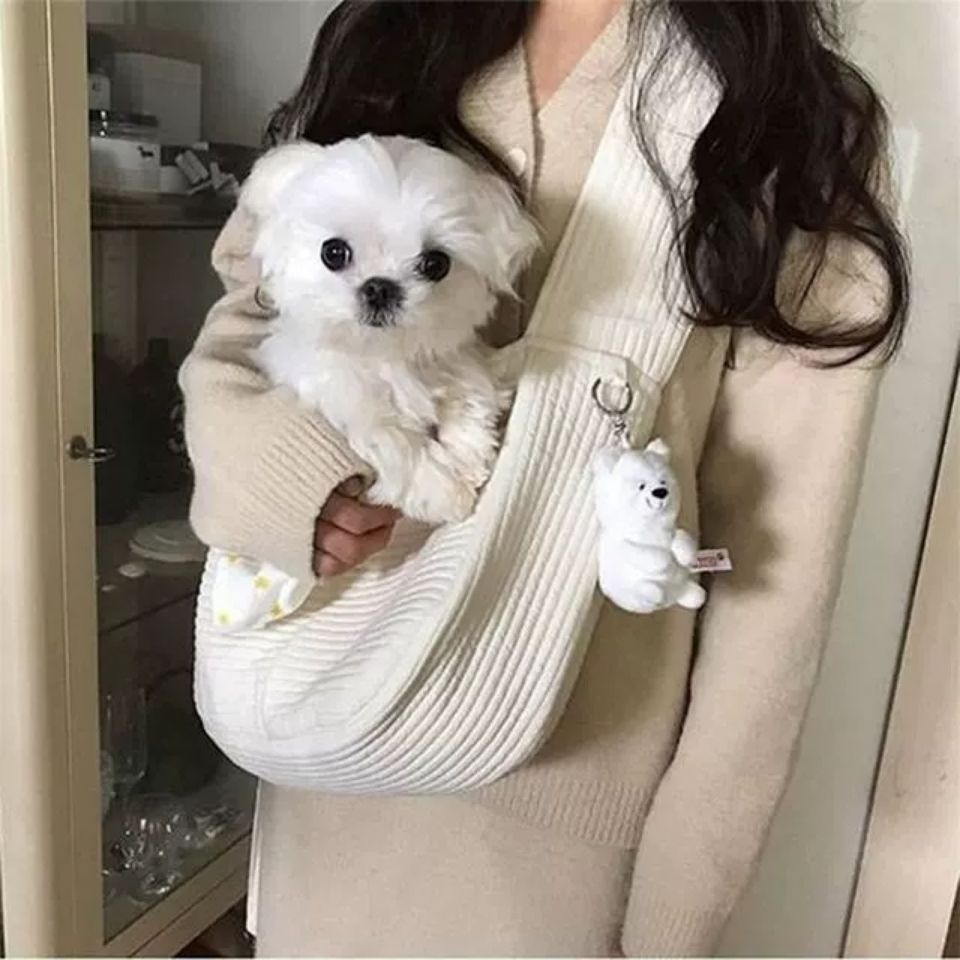 Handmade Canvas Pet Carrier Shoulder Travel Handbag Bag