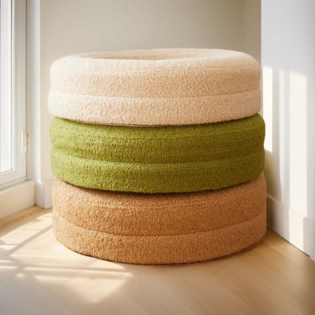 Solid Color Leisure Round Pet Nest Soft Sleeping Bed
