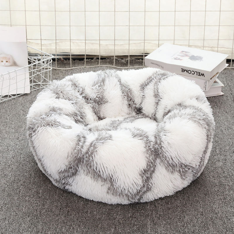 Soft Thick Plush Round Pet Bed Cushion Nest
