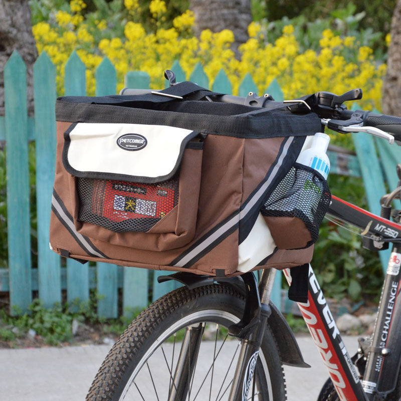 Pet Bicycle Carrier Removable Front Handlebar Basket Bag