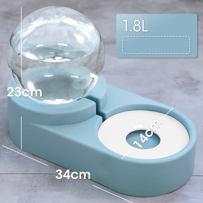 Automatic Pet Bubble Fountain Feeding And Water Bowl 1.8L