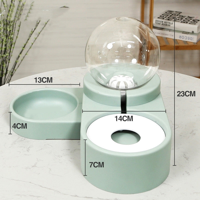 Automatic Pet Bubble Fountain Feeding And Water Bowl 1.8L
