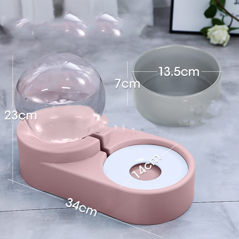Automatic Pet Bubble Fountain Feeding And Water Bowl 1.8L