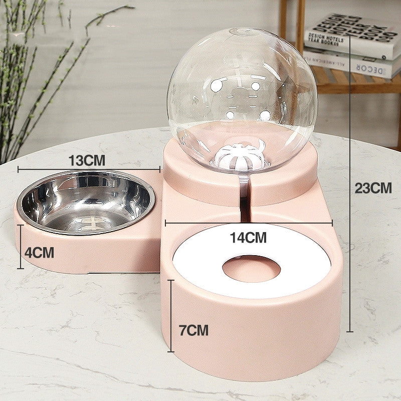 Automatic Pet Bubble Fountain Feeding And Water Bowl 1.8L