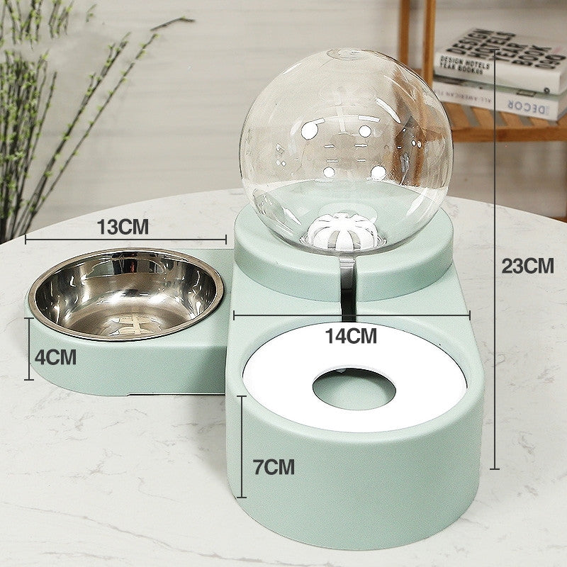 Automatic Pet Bubble Fountain Feeding And Water Bowl 1.8L