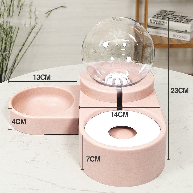 Automatic Pet Bubble Fountain Feeding And Water Bowl 1.8L