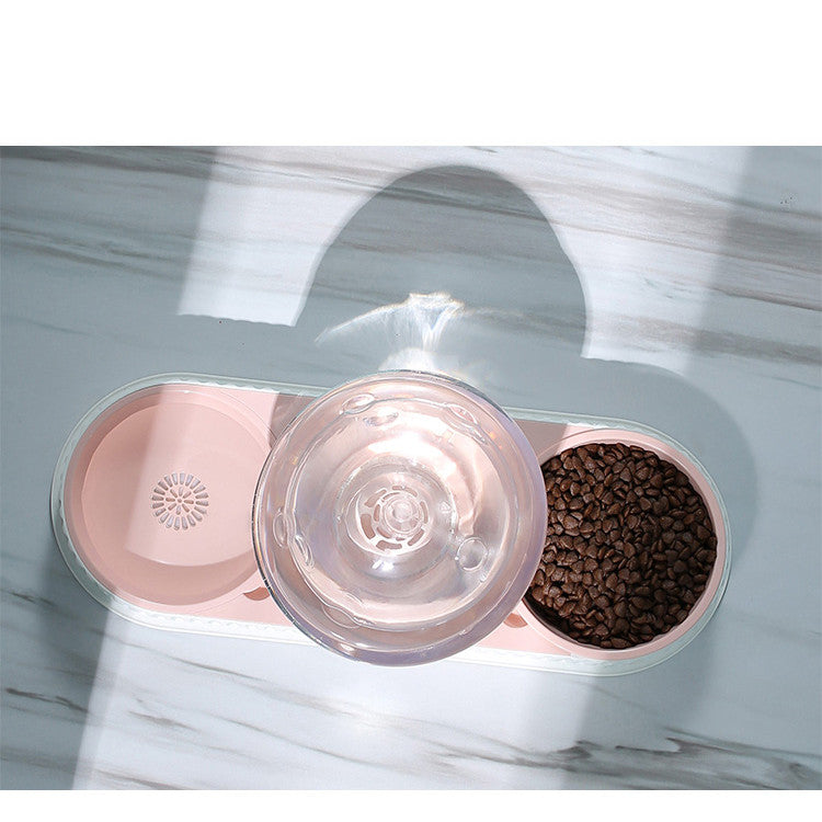Automatic Pet Water And Feeding Bowl Plastic Dispenser Unit