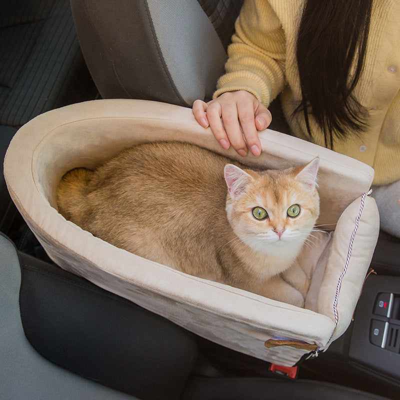 Pet Car Safety Travel Seat Bed Central Console Carrier