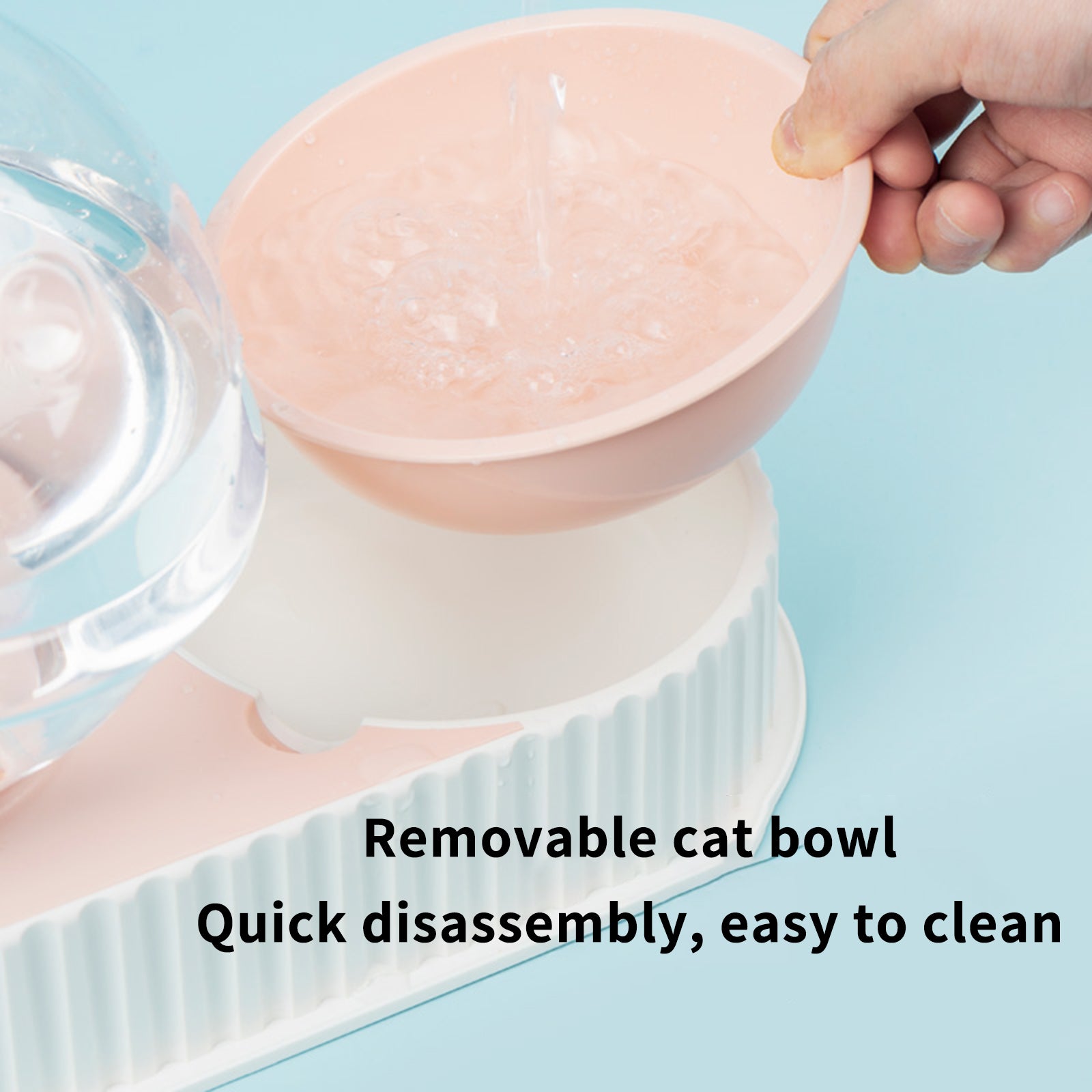 Automatic Pet Water And Feeding Bowl Plastic Dispenser Unit