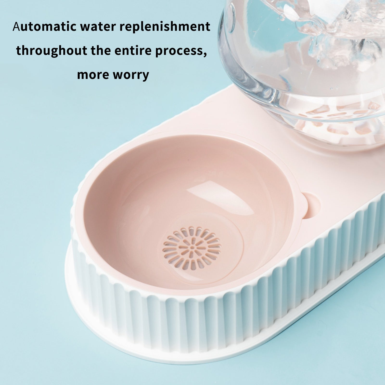 Automatic Pet Water And Feeding Bowl Plastic Dispenser Unit