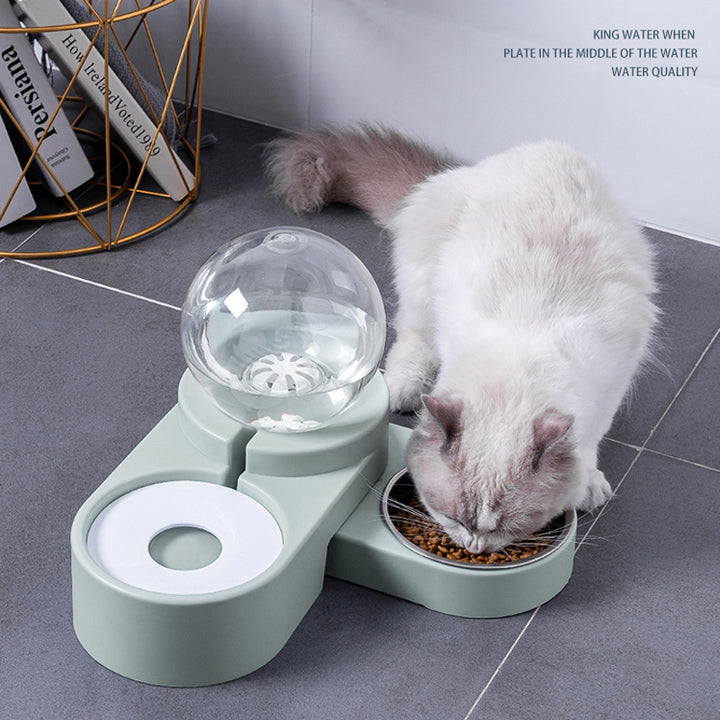 Automatic Pet Bubble Fountain Feeding And Water Bowl 1.8L