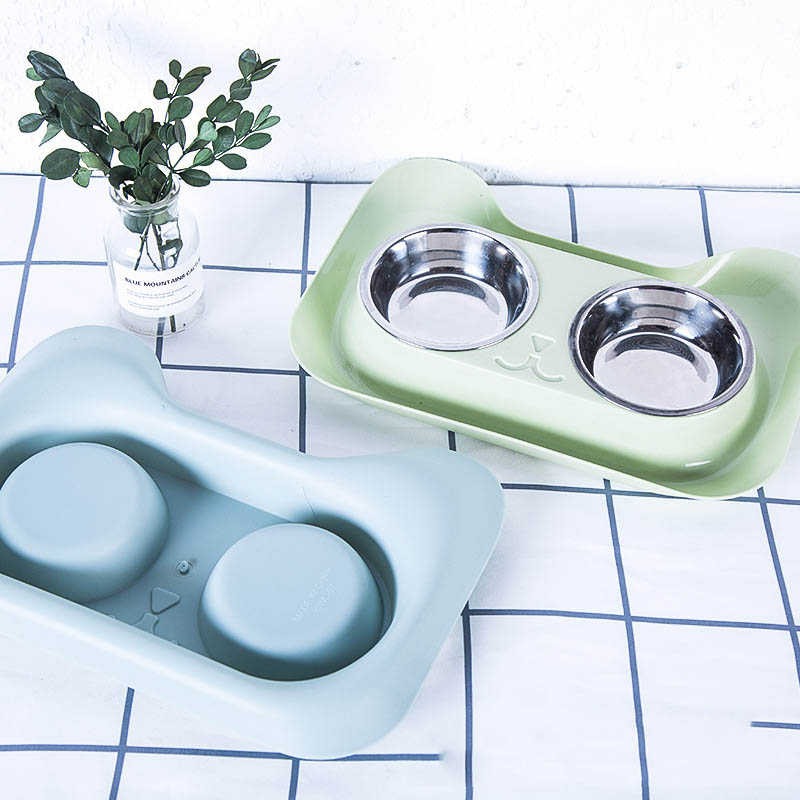 Stainless Steel Pet Feeding And Drinking Water Bowl Set