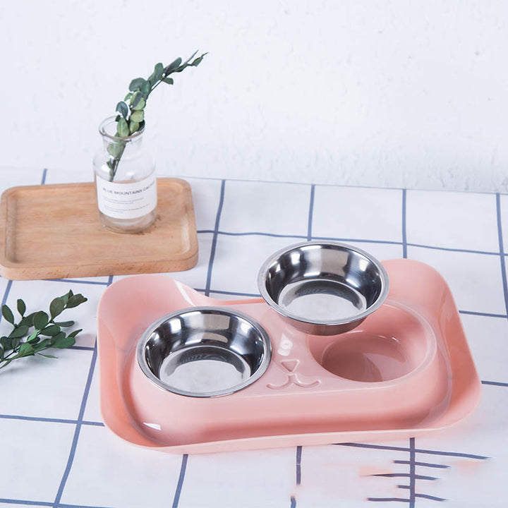 Stainless Steel Pet Feeding And Drinking Water Bowl Set