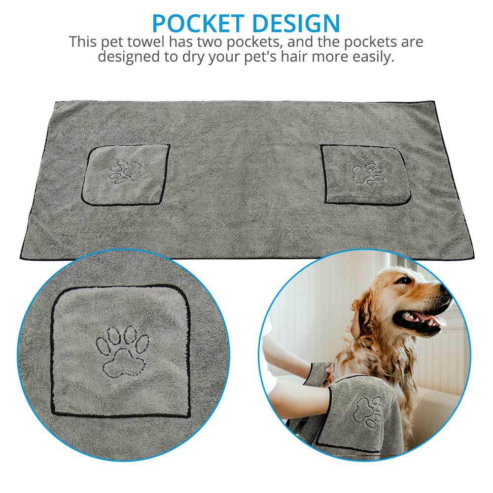 Pet Super Absorbent Bathrobe Bath Towel Large Drying Cloth