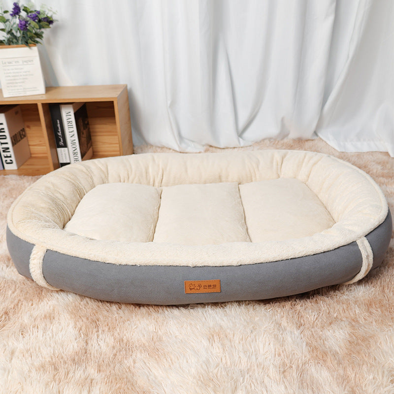 Linen Round Non Slip Pet Bed Sleeping Nest Mat