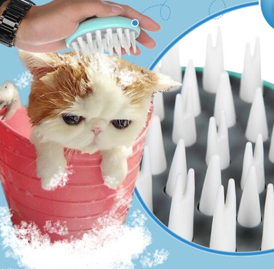 Pet Comfortable Bath Massage Grooming Cleaning Brush Tool