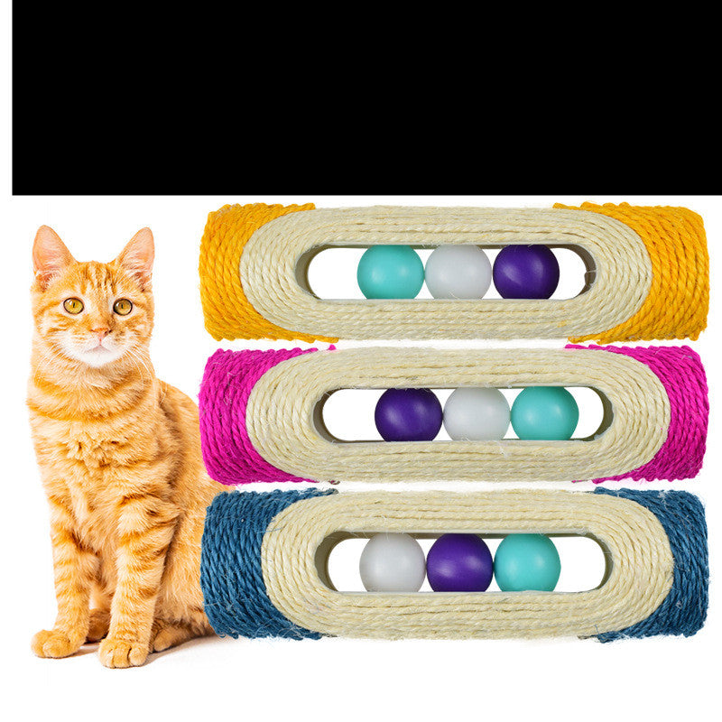Three Piece Sisal Drum Pet Toy Set Scratching Play Balls