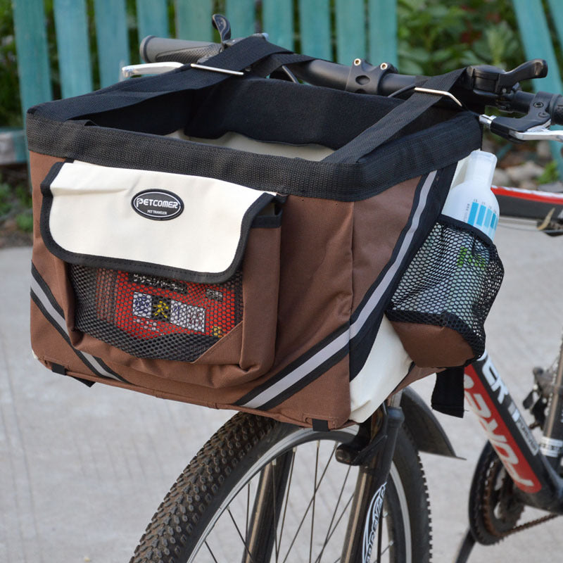 Pet Bicycle Carrier Removable Front Handlebar Basket Bag