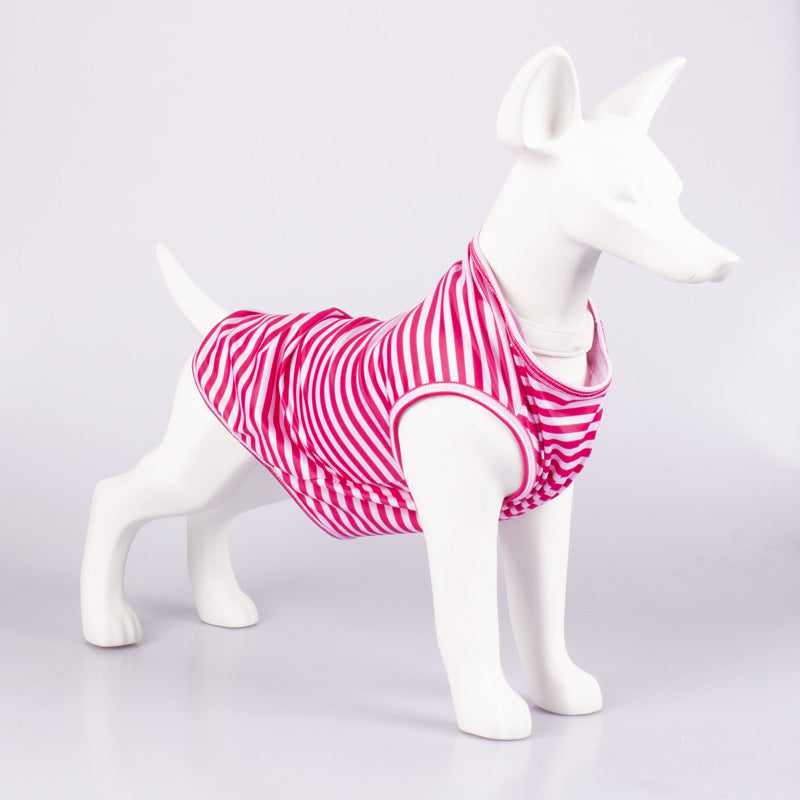 Pet Striped Crew Neck Tank Top Clothing Shirt