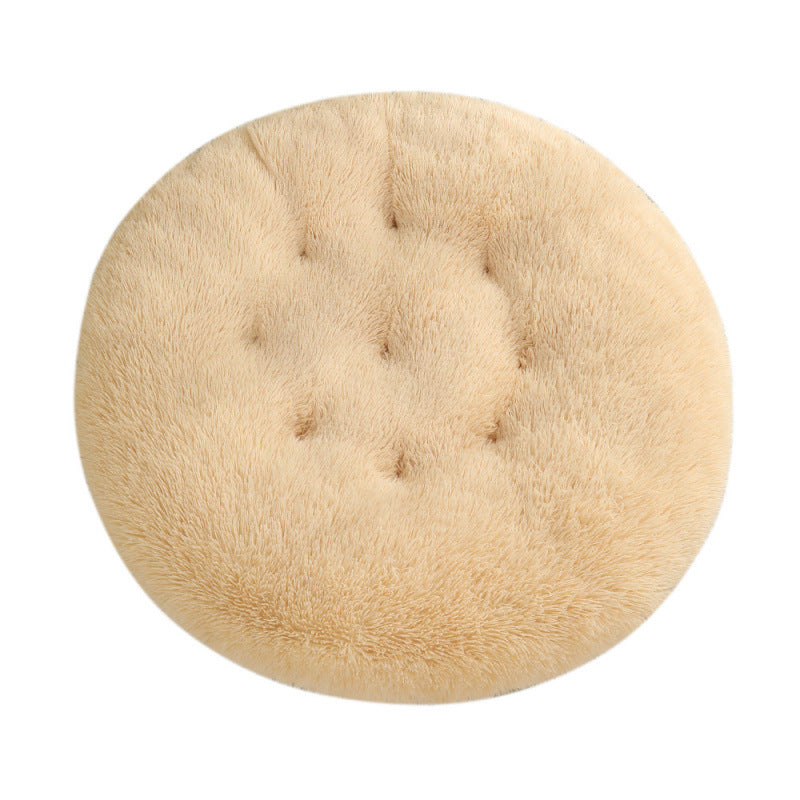 Round Plush Warm Pet Sleeping Bed Soft Cushion Mat