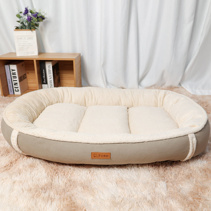 Linen Round Non Slip Pet Bed Sleeping Nest Mat