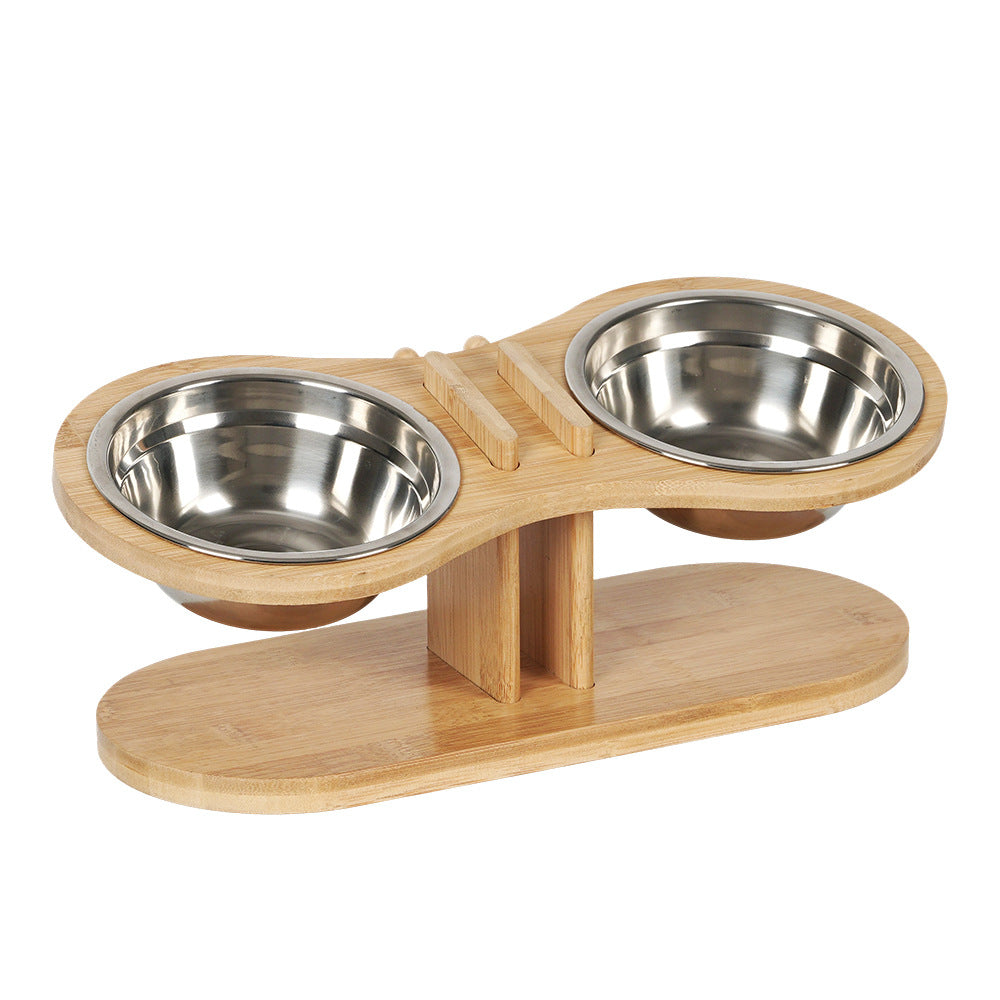 Adjustable Tilted Pet Feeding Stand Bowl Holder Rack
