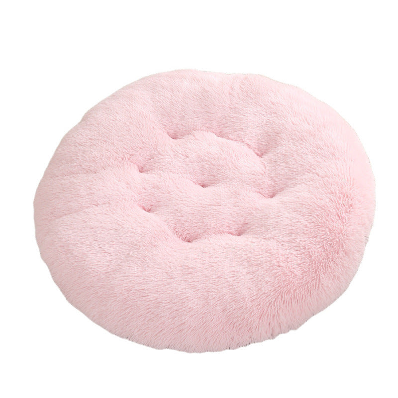Round Plush Warm Pet Sleeping Bed Soft Cushion Mat