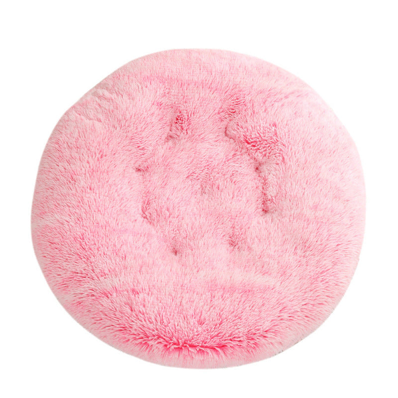 Round Plush Warm Pet Sleeping Bed Soft Cushion Mat