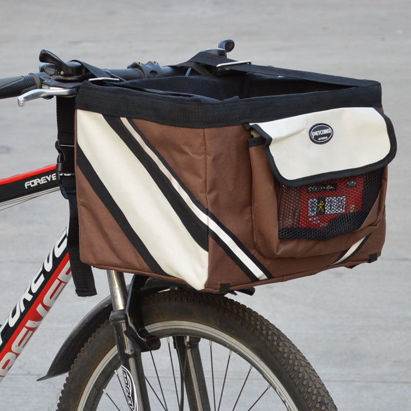 Pet Bicycle Carrier Removable Front Handlebar Basket Bag