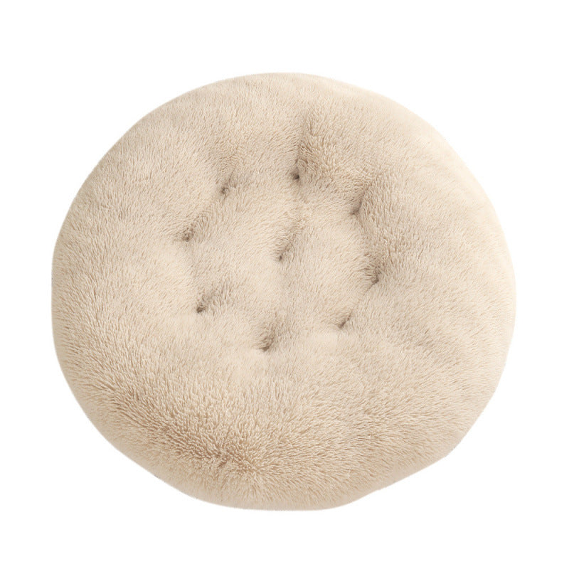 Round Plush Warm Pet Sleeping Bed Soft Cushion Mat