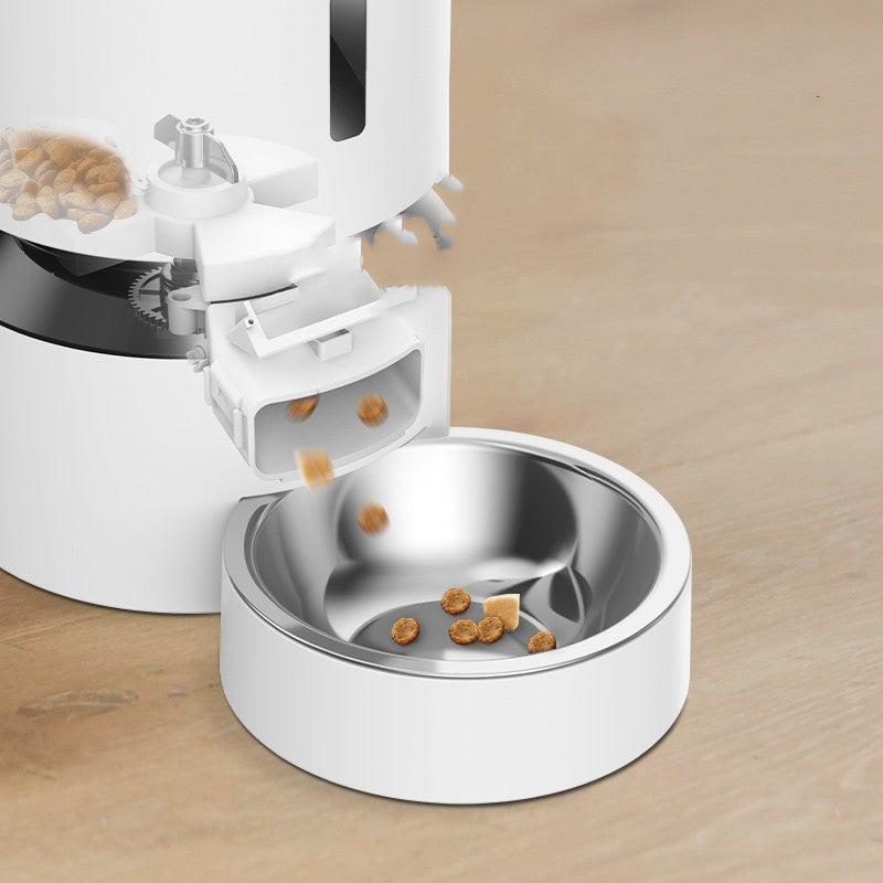 Capsule Style Automatic Pet Feeding Double Bowl Dispenser