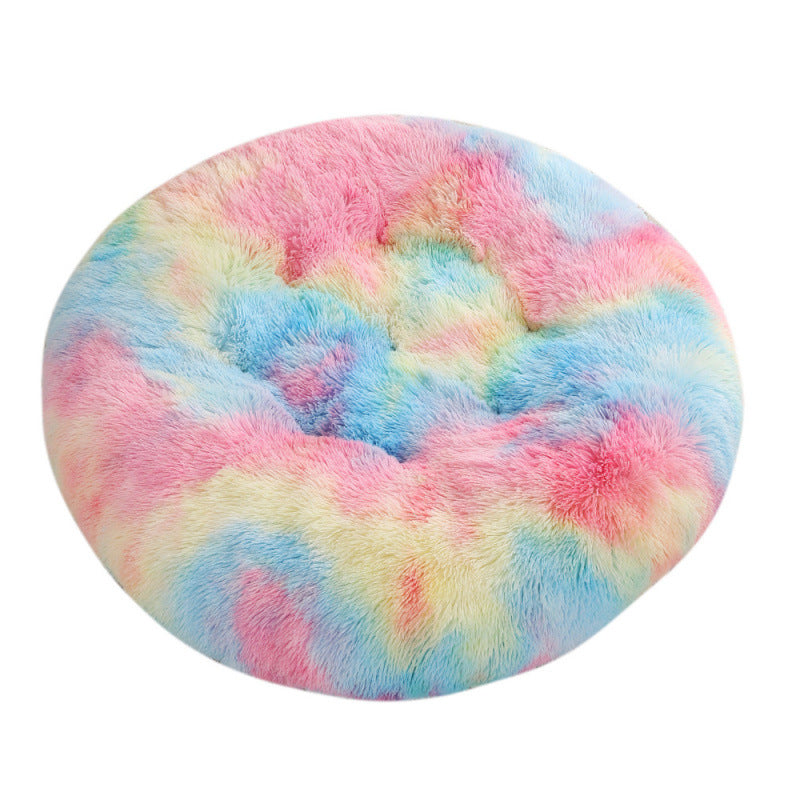 Round Plush Warm Pet Sleeping Bed Soft Cushion Mat