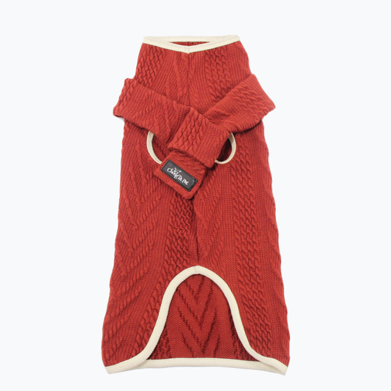 Pet Vintage Twist Sweater Casual Winter Clothing