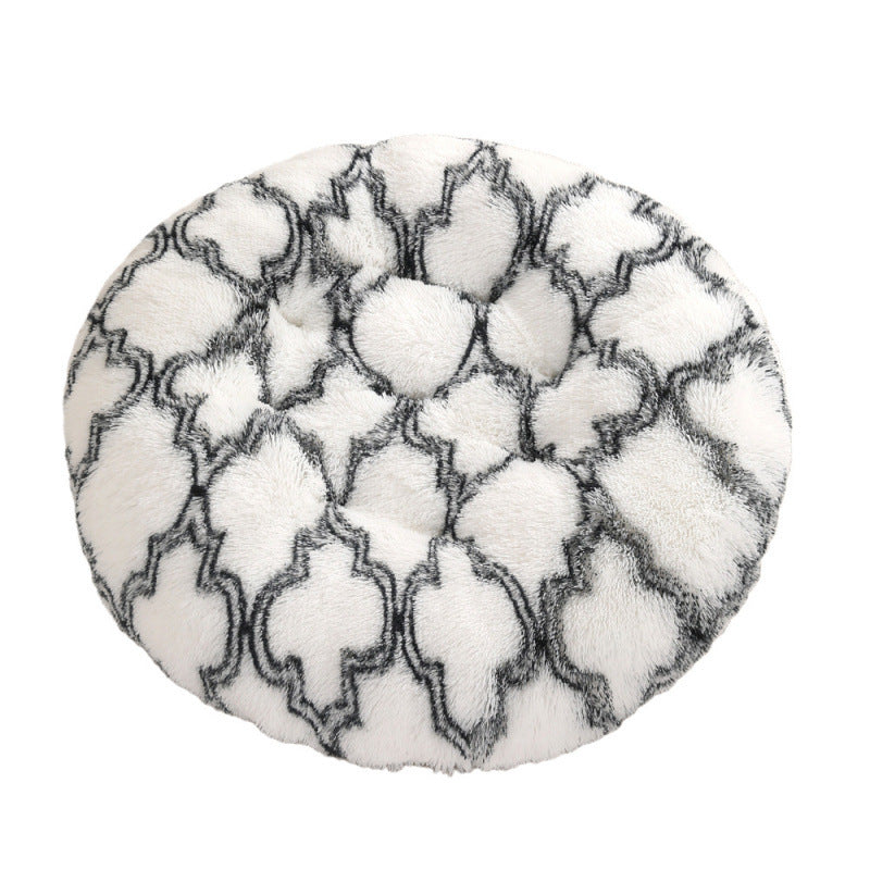 Round Plush Warm Pet Sleeping Bed Soft Cushion Mat