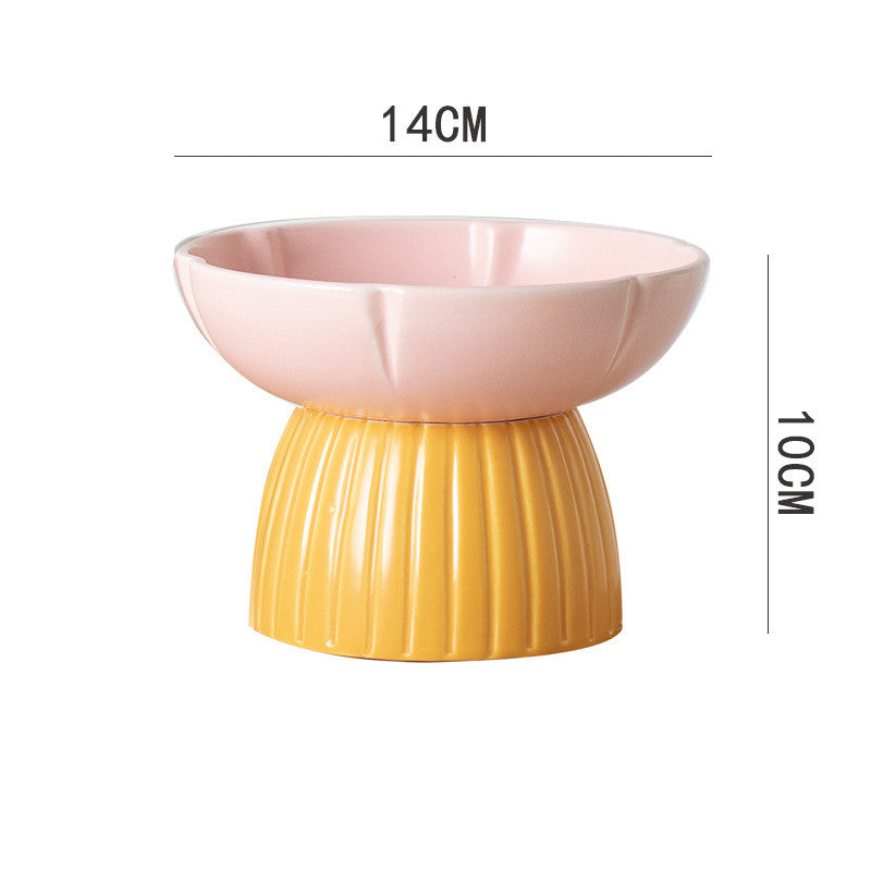 Macaron Color Ceramic Pet Feeding Bowl Set Dish