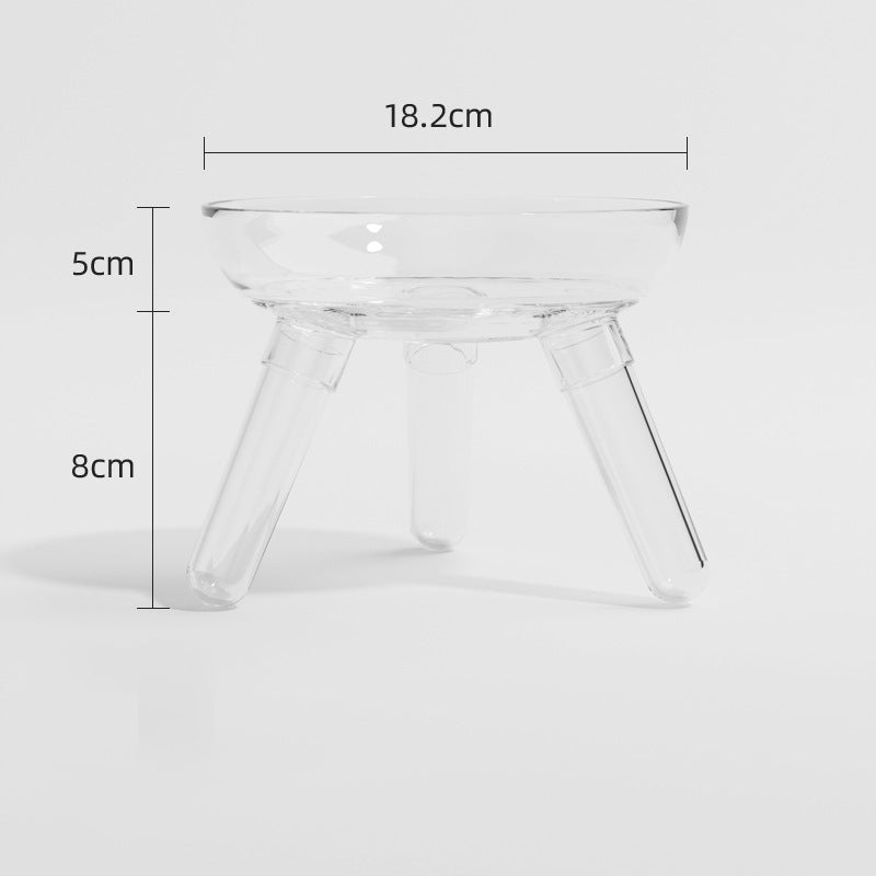 Transparent Glass Pet Feeding And Water Bowl Anti Knock Holder