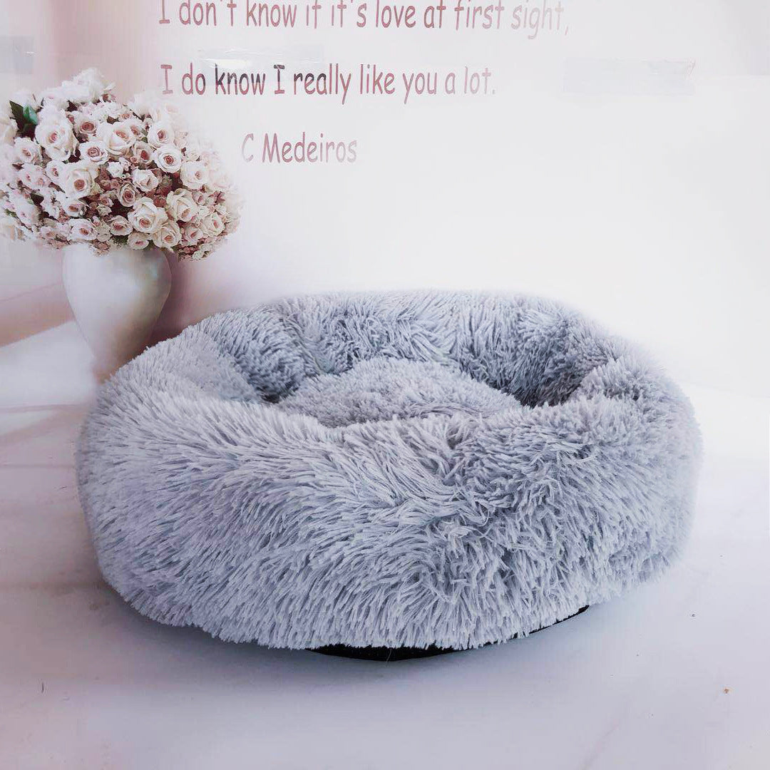 Soft Thick Plush Round Pet Bed Cushion Nest