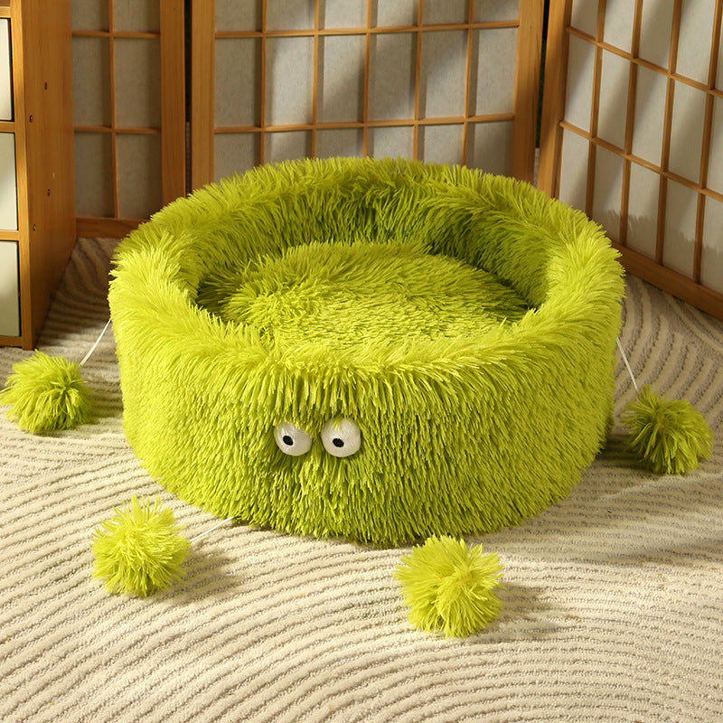 Winter Warm Cute Monster Style Round Pet Nest Bed