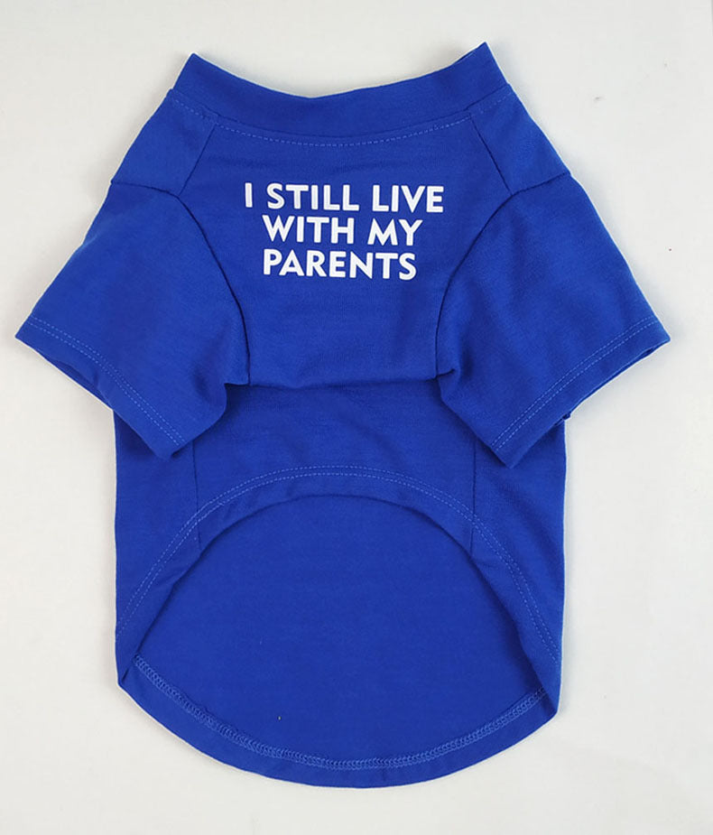 Pet Letter Print T Shirt Casual Clothing Top