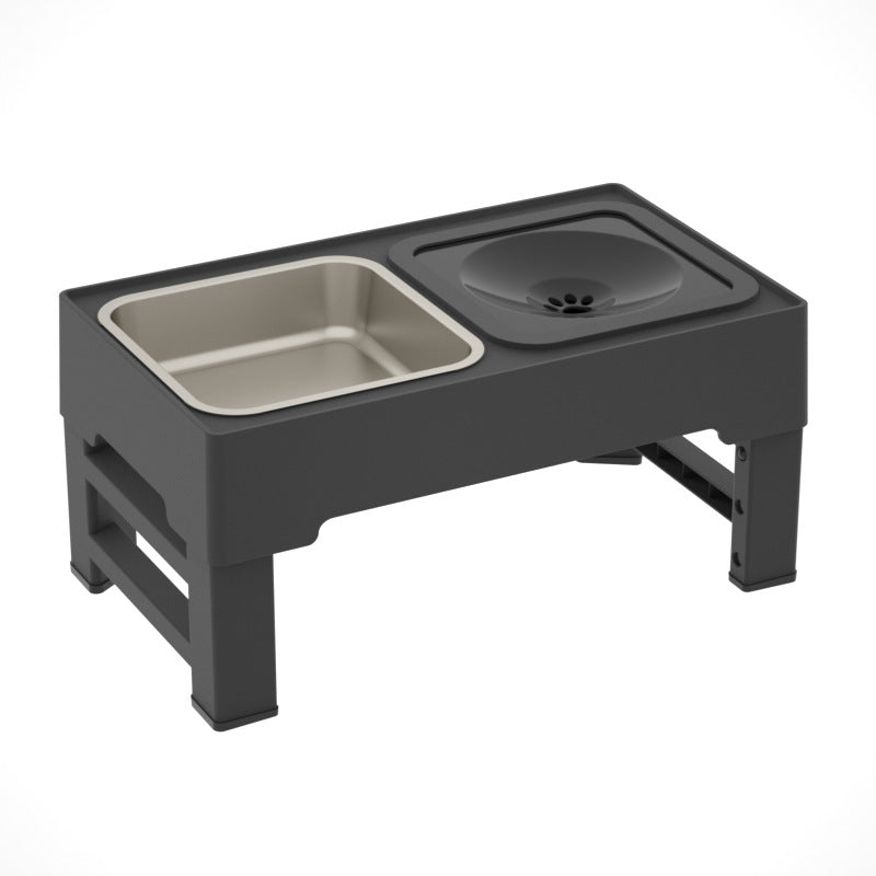 Adjustable Stainless Steel Pet Double Bowl Elevated Feeding Stand