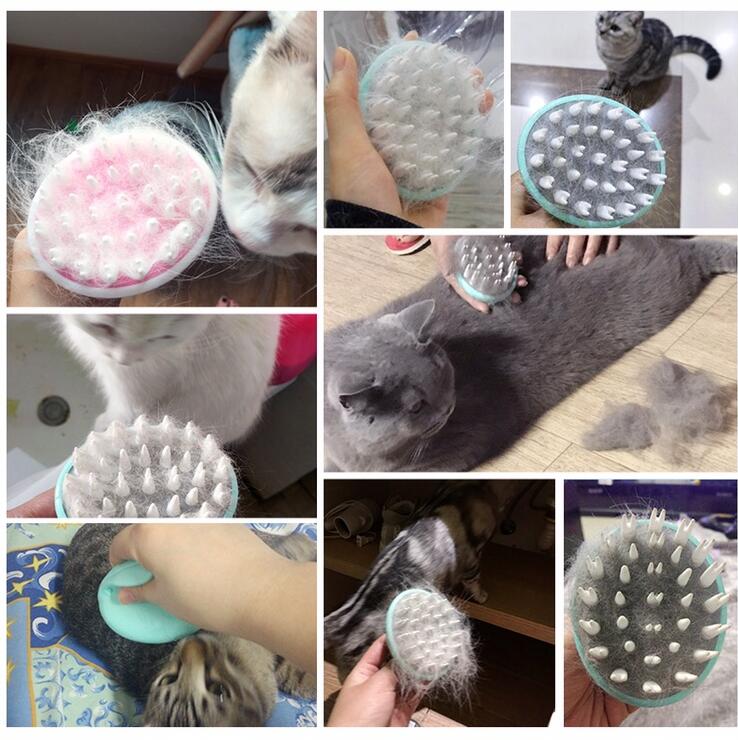 Pet Comfortable Bath Massage Grooming Cleaning Brush Tool