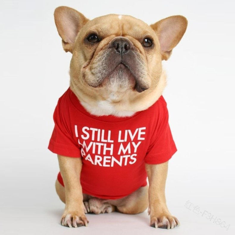 Pet Letter Print T Shirt Casual Clothing Top